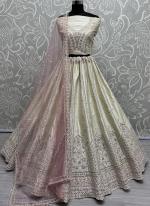 Silk Off White Bridal Wear Embroidery Work Lehenga Choli